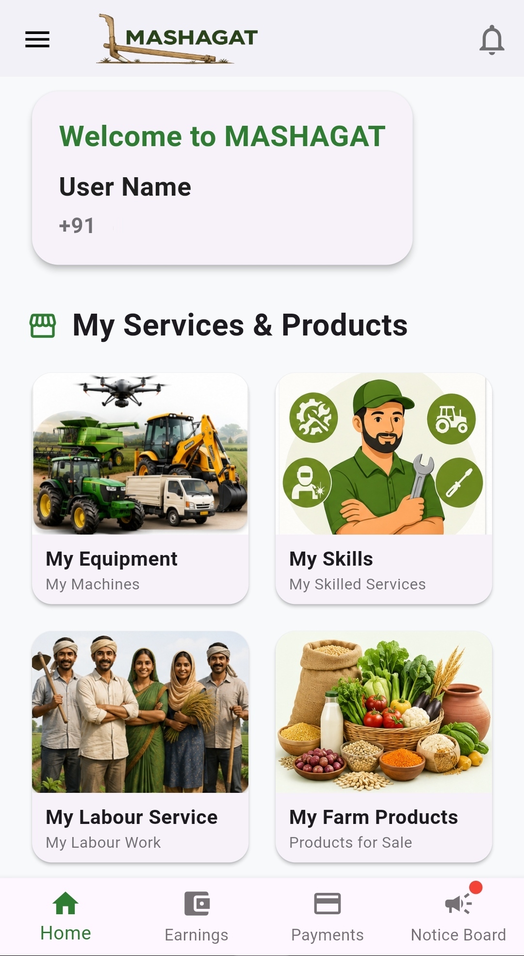 MASHAGAT mobile app preview